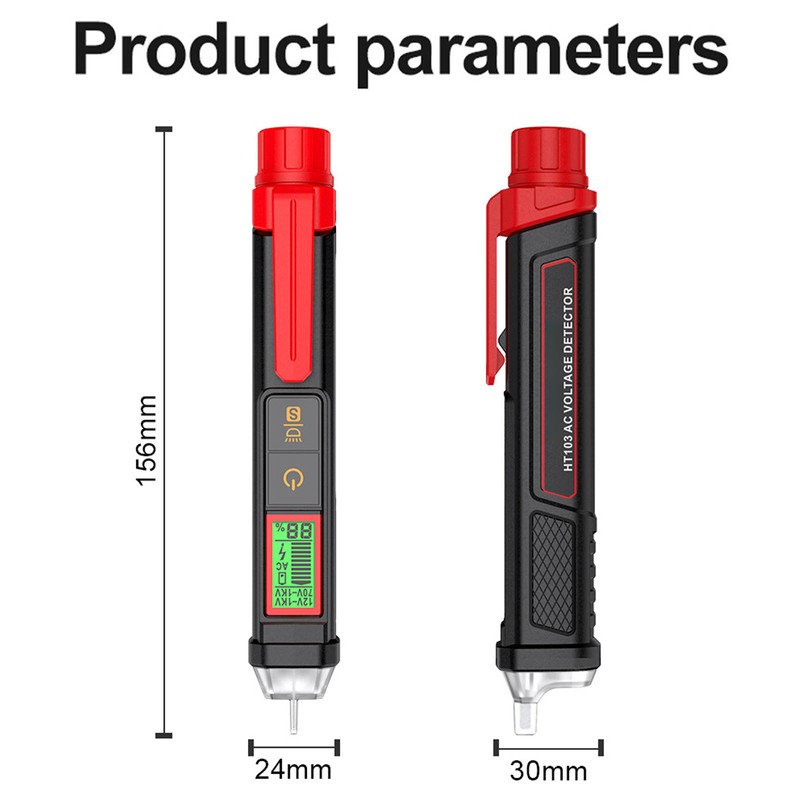 HT103 AC Voltage Tester Pen Waterproof Sound Light Alarm 12‑1000V