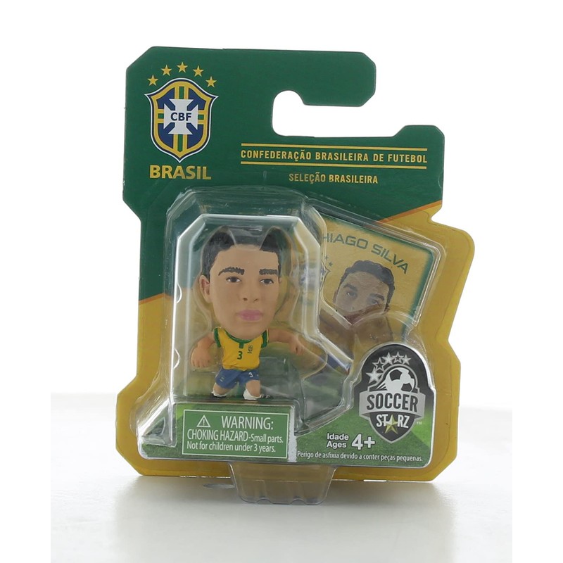 SoccerStarz Brazil International Figurine Blister Pack Featuring Thiago Silva Home