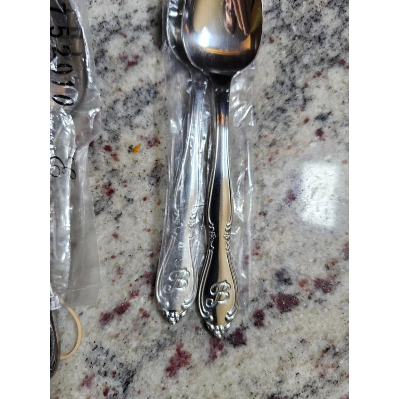 Customcraft New CUSTOMCRAFT Stainless Sample Flatware Spoons Monogram "B” Lot
