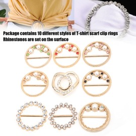 9 Piezas de Hebilla de Bufanda de Diamantes de Imitación Elegante Clip de Camiseta Brillante de Moda con Diseño Estable y Simplista, Adecuado para Camisetas, Dobladillo