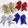 OAOLEER 2PCS Glitter Cheer Hair Bow Clips for Girls (Gold)