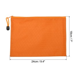 PATIKIL Waterproof Zipper File Bags, 3 Pack A5 Document Holders Pencil Pouch for Office, Orange
