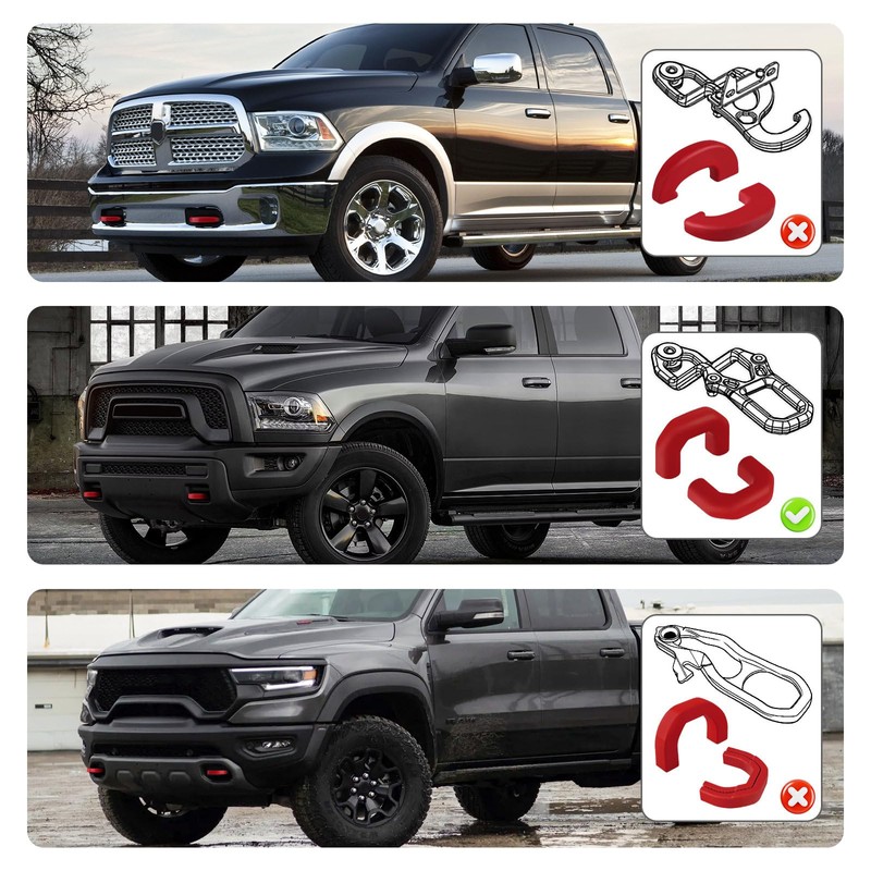 TECHPICCO Tow Hook Covers for RAM 1500 Classic 2009-2026 Warlock