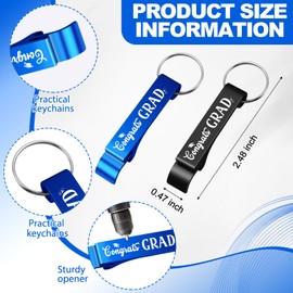 Junkin 30 Pcs Blue and Black Graduation Party Favors Bottle Opener for Guests 2025 Graduation Beer Bottle Openers Bulk Class of 2025 Gifts for Guests Aluminum Keychain Gift College Souvenir Favors