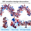 Garland Patriotic Decor Red White Blue Metallic Tinsel with Stars