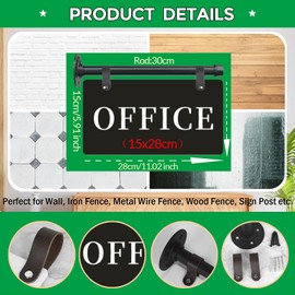 Hqvbvc Modern Office Sign 11" x 6" Double-Sided Wall-Mounted Office Door Sign For Business UV Printed Indoor/Outdoor Pre-Drilled Holes with Metal Rod