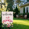 Flamingo Welcome Garden Flag 12.5x18 Inch Double Sided Outside, Spring