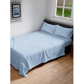Full XL Bed Sheet Set - 4 Piece Extra Long Extended Full XL Sheets - Soft, Breathable & Cooling - Fits 8” to 16" Mattress w/ Deep Pockets - 54" x 80" - Easy-Fit, Wrinkle & Fade Resistant - Sky Blue
