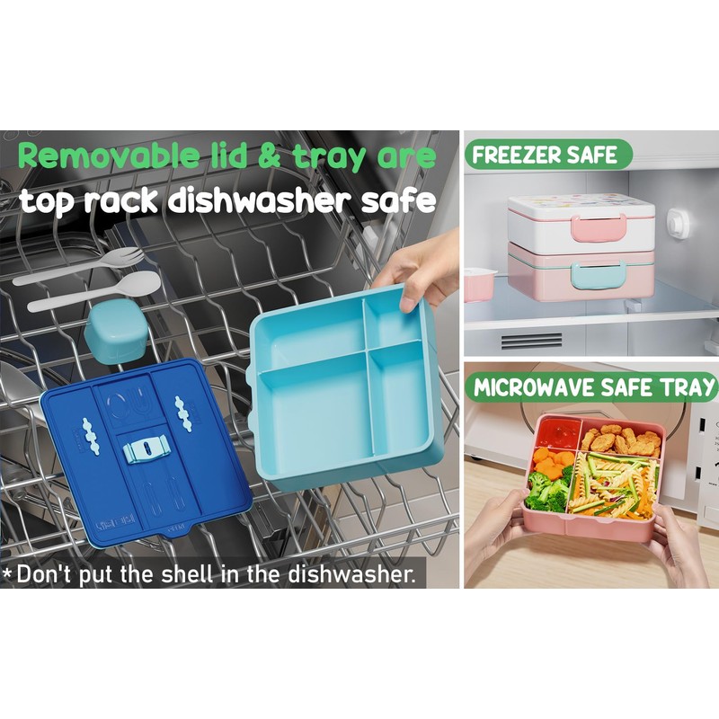 Fimibuke Bento Lunch Box for Kids, Leak Proof Toddler Bento