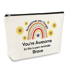 Inspirational Gifts for Women Sometimes You Forget You're Awesome Makeup Bags Mothers Day Christmas Birthday Gifts for Employee Coworker Friends Sister Daughter Appreciation Gift Travel Toiletry Pouch