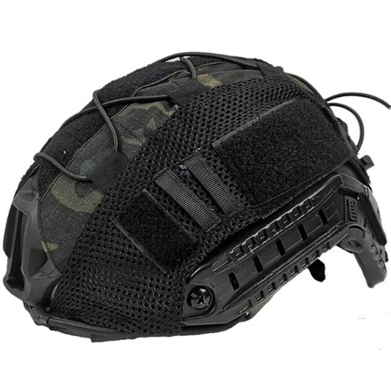 Black Multicam Camouflage Tactical Fast Helmet Cover for Airsoft Combat