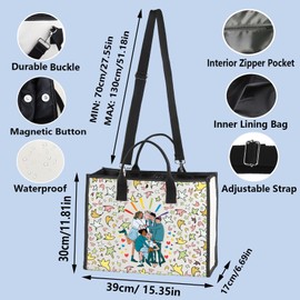 WZMPA Nick And Charlie Fans Canvas Tote Bag Boys' Love Inspired Gift Nick & Charlie Shoulder Bag For TV Series Fans, Hearts Bg, Large