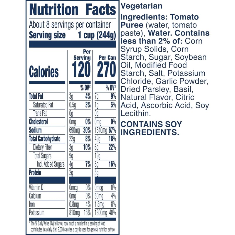 Progresso Tomato Basil Soup, Vegetable Classics Canned Soup, Gluten 19oz,