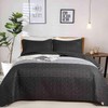 Nanko Quilt Set Queen Full Size 3 Pcs, Grey &
