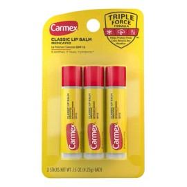 Bálsamo Labial Carmex Pack 3 Classic Spf 15 Triple Force