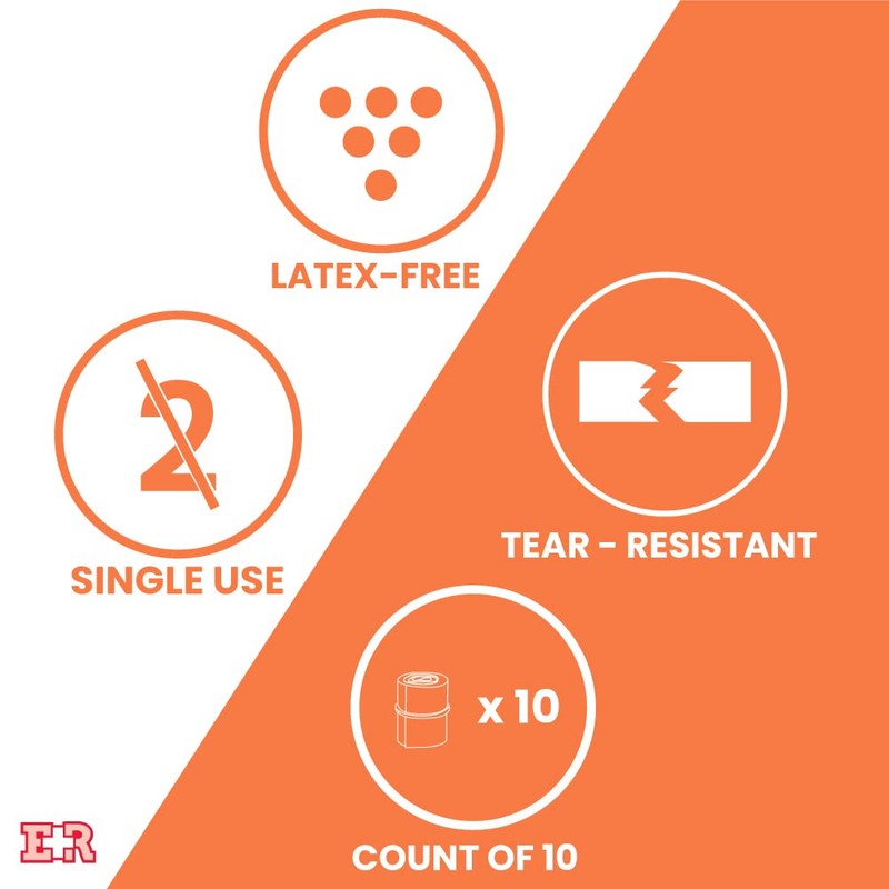 Ever Ready First Aid Orange Latex-Free Disposable Tourniquet – 10