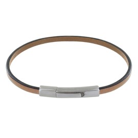 LES POULETTES BIJOUX - Women's Bracelet Simple Leather Stainless Steel Clasp - Colours, Leather