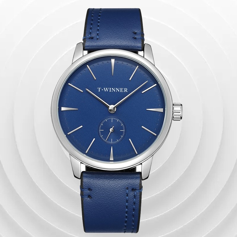 WINNER Men Semi automatic Mechanical Watch Wristwatch (Blue Dial Blue