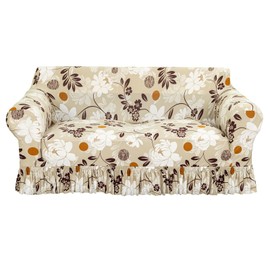 GOSTADY Loveseat Couch Cover Slipcover 1 Piece Stretch Printed Love Seat Covers for 2 Cushion Couch Sofa Pet Friendly Furniture Protector Slipcovers with Skirt for Living Room (2 Seater, Color 3)