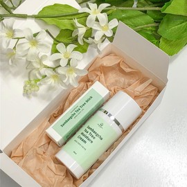 Skin soothing Sambaekcho tea tree moisturizing cream + stick mini - gift packaging / 피부 진정 삼백초 티트리 수분크림 + 스틱미니 - 선물 포장