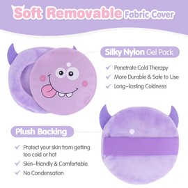 Hilph Kids Ice Pack for Boo Boos, Reusable Hot Cold Therapy Gel Ice Packs Cold Compress for Kids with Monster Sleeves Children Ice Packs Ideal for Kids Fever, Sports Injuries - 4 Pack