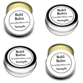 Hidratante de bálsamo para cabeza calva. Muestra de varios aromas. Contenedores de 9 medias onzas de nuestra colección de aromas. Brilla, hidrata y protege el cuero cabelludo.