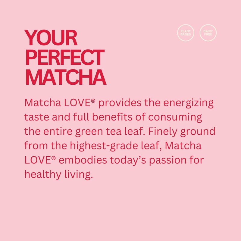matcha LOVE Strawberry Matcha + Green Tea, Sweetened, 8 Ounce