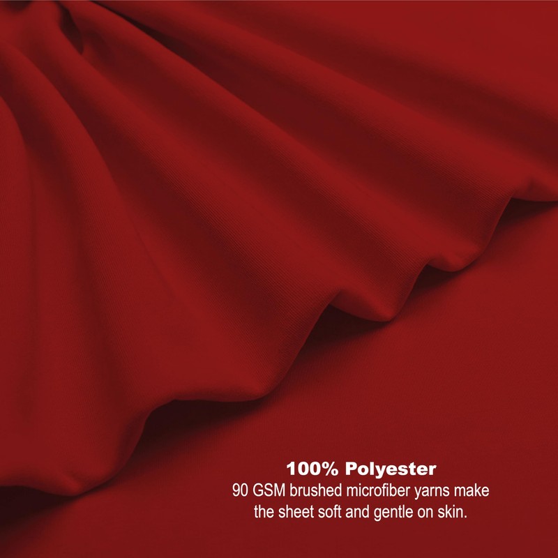 Funky Gadgets Fitted Sheets King Size Red Deep Pocket 10