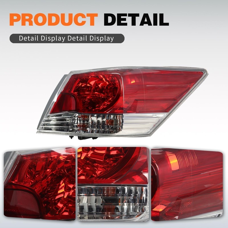 Aspaton Pair Tail Lights Assembly Compatible with Accord Sedan 2008-2012