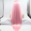 Light Pink Lace Front Wig for Women Long Straight Pink
