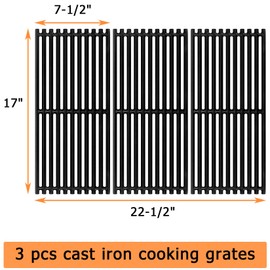 GasSaf 17" Cast Iron Grates for Charbroil Infrared 3 Burner Grills G466-0025-W1A 463242515 463242516 463243016 463346017 463246018 463342620, Replacement grates for Char-broil 466242515 463367016