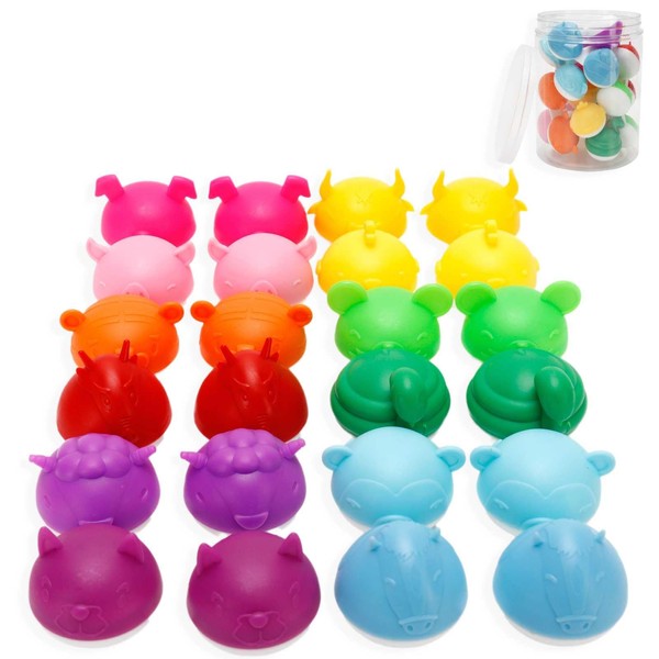 Pack of 12 Coloured Contact Lens Case, Cute Animal Contact