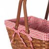 Double Handle Woodchip Basket with Red Liner - Perfect as