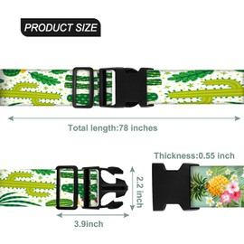 EULAPGOE 2 Piece Cactus Luggage Strap, Heavy Duty Locking Luggage Strap, Trolley Cross Thickened Luggage Strap with Locking Adjustable Luggage Strap, Locking Buckle Anti-theft Binding