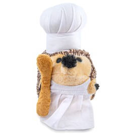 Chef Hedgehog Dog Toys Chewer - Cute & Chubby Dog Toy Squeaker & Crinkle Noise 2 in 1 Stuffed Plushie - Hedgehog Dog Chew Toy for All Dogs - Cute Dog Toys Collection by Lily Anne Boutique