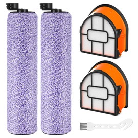 WDB1F2 Replacement Brushroll & Filter Bundle Compatible with Shark Hydrovac WD101 WD201 WD100 WD200 AW201 WD200C WD201C WD101C HydroVac XL 3-in-1 Vacuum Cleaner,Compare Parts WDB1, WDB2, WDFF1, WDFF2
