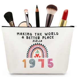 Aucuu Makeup Bag, Cosmetic Bags, Birthday Gifts for Women, 49th Birthday Gifts, Cosmetic Bag, Makeup Bag, Wallet Travel, Gifts for Best Friend Women Sister Mum (1975)