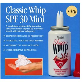 Vacation Classic Whip, Protector Solar en Espuma SPF 30, Resistente al Agua, 40 g, Formato de Viaje
