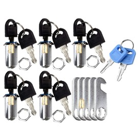 Lsgoodcare 5Pack Security Mailbox Lock Cabinet Drawer Cupboard Cam Lock 20Mm with 12 Keys, Each Lock are Different Key