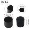 HO2NLE 36Pcs 28mm Rubber End Caps PVC Chair Leg Caps