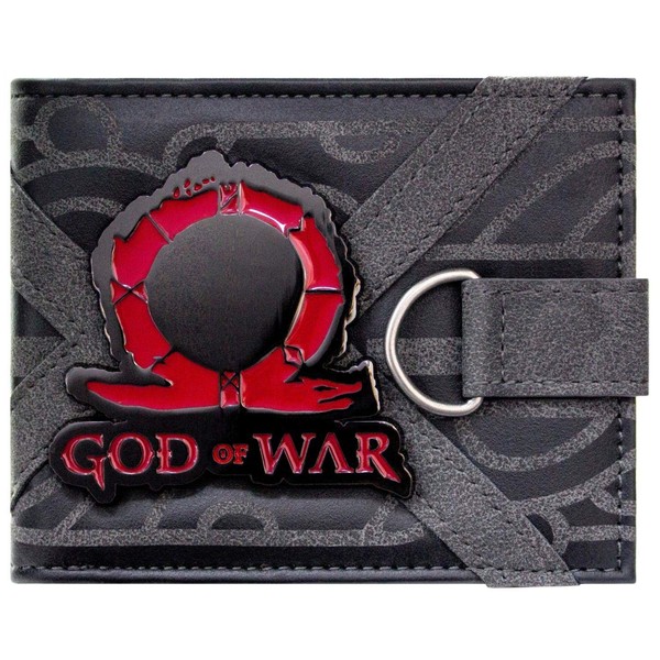 God of War Omega Runen Metall-Emblem Geldbörse/Geldbeutel Bi-Fold ID &