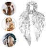 PACKOVE Sparkly Sequin Hair Scrunchies with Bowknot Ribbon Comfortable Elastic