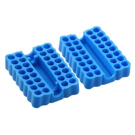 2 Pieces/Set 32 Holes Hex Shank Screwdriver Bits Holder Plastic Storage Tray Organizer Compact Size Portable Bits Rack Hex Bit Organizer Case