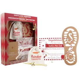 TILZ COLLECTION Christmas Decorations Santa and Reindeer Evidence Kit - Kids Christmas Eve Box Fillers with Santa Certificate, Post Card, Reindeer Fur, Santa Glasses, Bag, Footprint Stencil & More