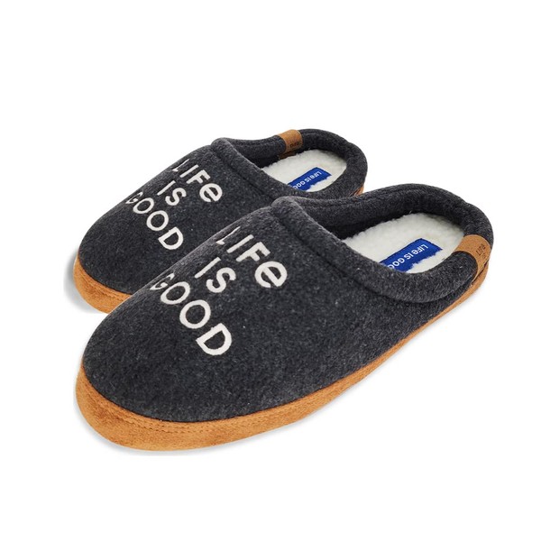 LIFE IS GOOD Women's Moccasin Slippers, 303593W,Suede & Fleece Open