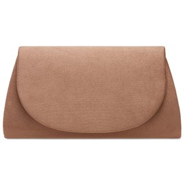 Caspar TA525 Women's Elegant Textile Velour Clutch Bag Evening Bag, antique pink