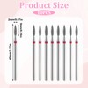 10 Piece Diamond Flame Cuticle Drill Bits with Case 3/32''