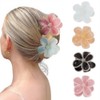 Exacoo 4pcs Flower Claw Clips for Women Hawaiian Plumeria Claw