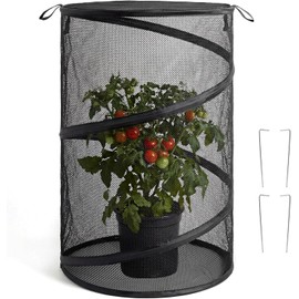 48 x 36 cm, cubierta de malla para plantas de jardín, protectores de plantas, animales, pájaros, pollo, red de jardín al aire última intervensión, cubierta de flores con 4 clavijas para proteger
