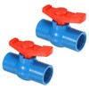 PATIKIL G3/4 Ball Valve 2 Pack PVC Threaded Shutoff Valve